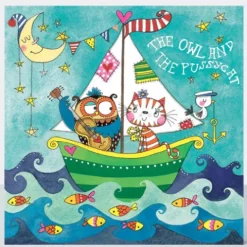 Owl & Pussycat Jigsaw Birthday Card