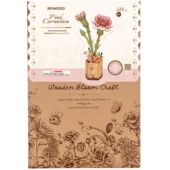 Wooden Pink Carnation Model