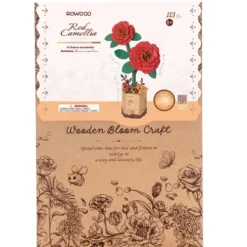 Wooden Red Camellia Model